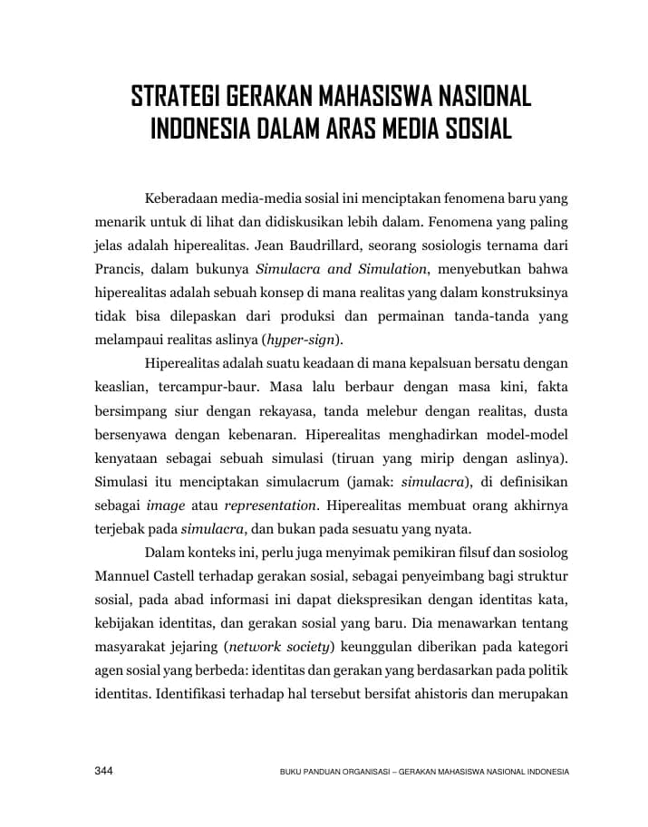 Halaman pertama Strategi GMNI dalam Aras Media Sosial